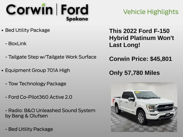 Certified 2022 Ford F150 Platinum w/ Equipment Group 701A High image 19