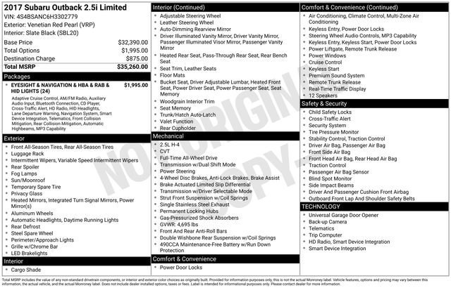 Used 2017 Subaru Outback 2.5i Limited image 47