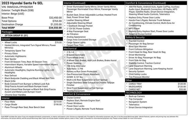 Used 2023 Hyundai Santa Fe SEL FWD image 10