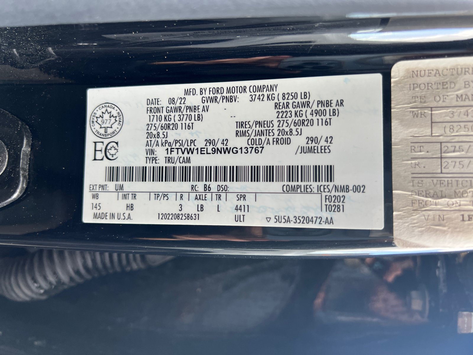 Certified 2022 Ford F150 Lightning Lariat w/ Tow Technology Package AWD/4WD image 33