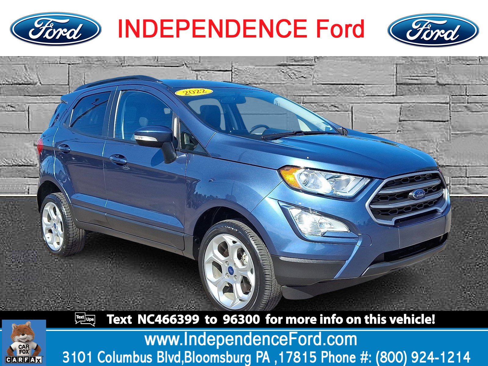 Certified 2022 Ford EcoSport SE w/ SE Appearance Package