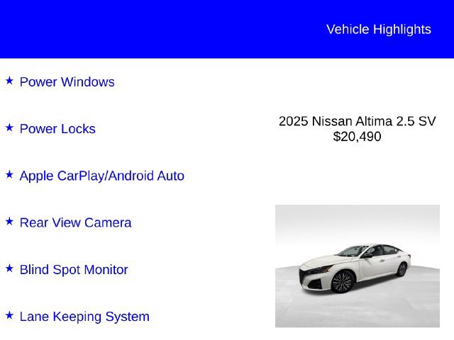 Used 2025 Nissan Altima 2.5 SV FWD image 2