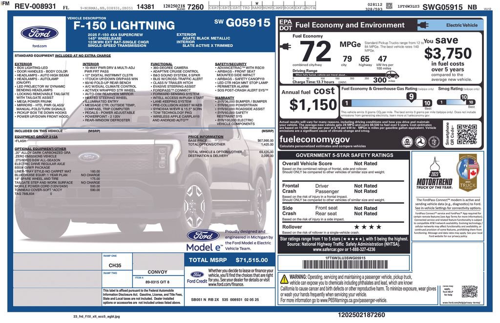 Certified 2025 Ford F150 Lightning Flash AWD/4WD image 39