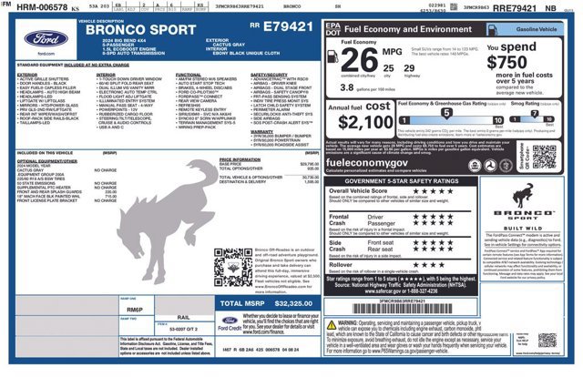 Certified 2024 Ford Bronco Sport Big Bend AWD/4WD image 26