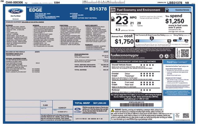 Certified 2020 Ford Edge SEL w/ Cold Weather Package AWD/4WD image 36