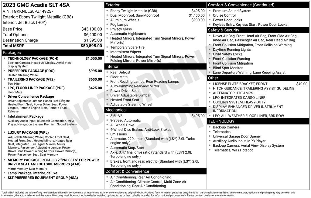 Used 2023 GMC Acadia SLT w/ Technology Package image 38