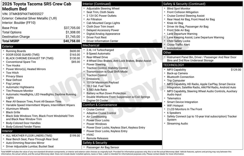 Used 2026 Toyota Tacoma SR5 RWD image 2