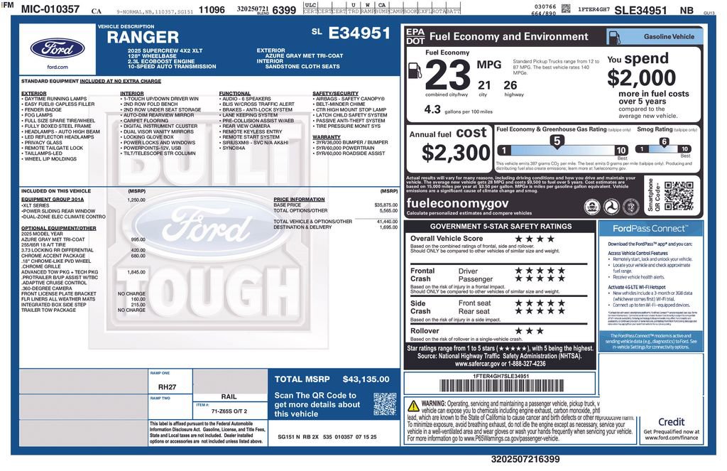 Certified 2025 Ford Ranger XLT RWD image 3