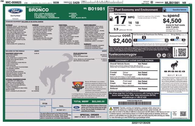 Certified 2021 Ford Bronco Badlands AWD/4WD image 7