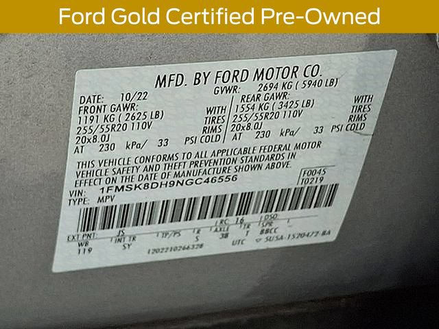 Certified 2022 Ford Explorer XLT w/ Equipment Group 202A AWD/4WD image 36