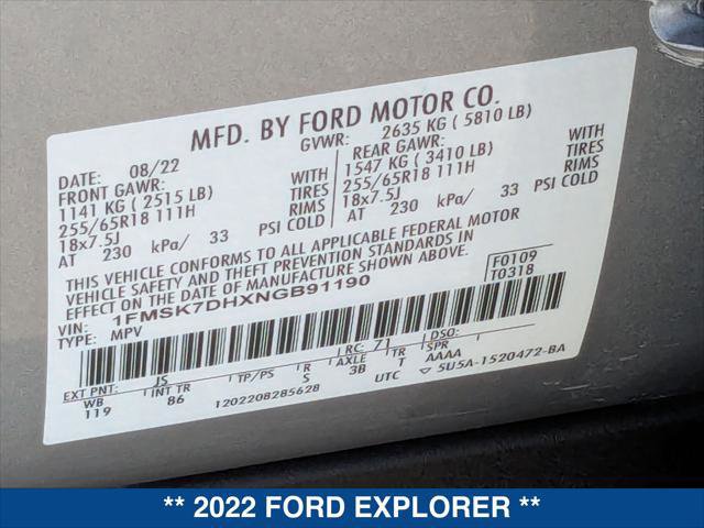Certified 2022 Ford Explorer XLT image 23
