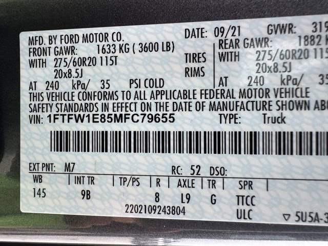 Certified 2021 Ford F150 Platinum w/ Equipment Group 701A High AWD/4WD image 39