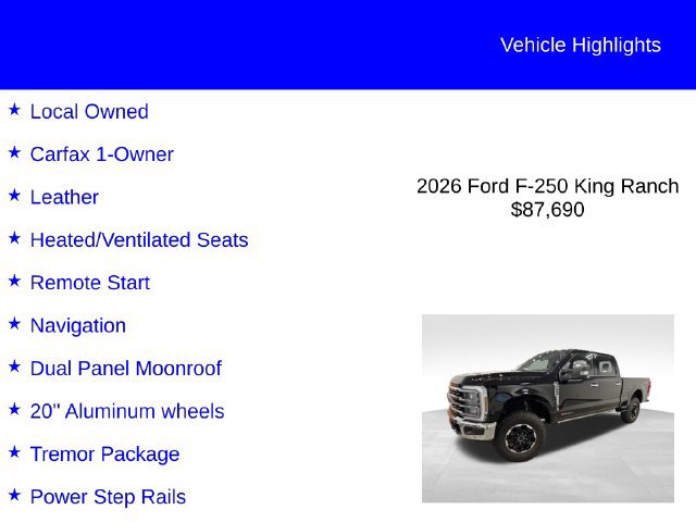 Certified 2026 Ford F250 King Ranch w/ Tremor Off-Road Package AWD/4WD image 3
