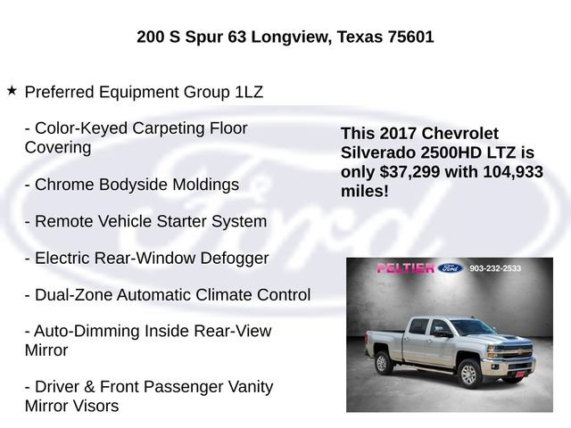 Used 2017 Chevrolet Silverado 2500 LTZ w/ Duramax Plus Package AWD/4WD image 10