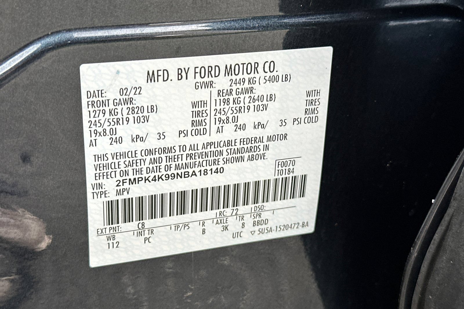 Certified 2022 Ford Edge Titanium w/ Equipment Group 301A AWD/4WD image 59