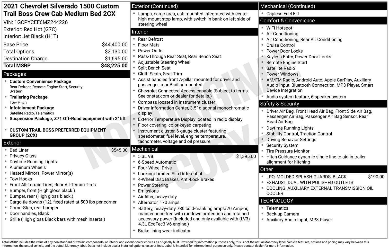 Used 2021 Chevrolet Silverado 1500 Custom Trail Boss image 4