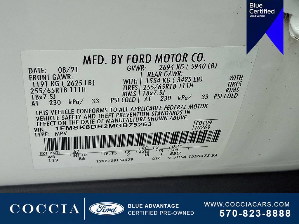 Certified 2021 Ford Explorer XLT AWD/4WD image 27