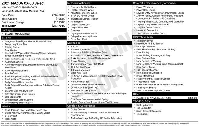 Used 2021 MAZDA CX-30 AWD 2.5 S w/ Select Package image 61