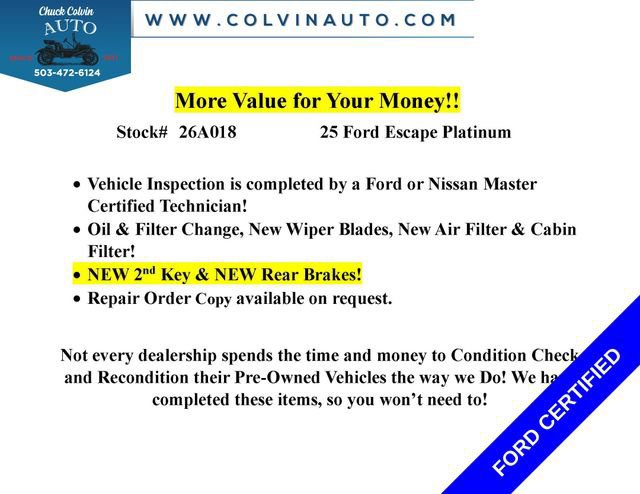 Certified 2025 Ford Escape Platinum image 8