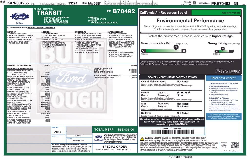 Certified 2023 Ford Transit 250 Medium Roof w/ Load Area Protection Package RWD image 9