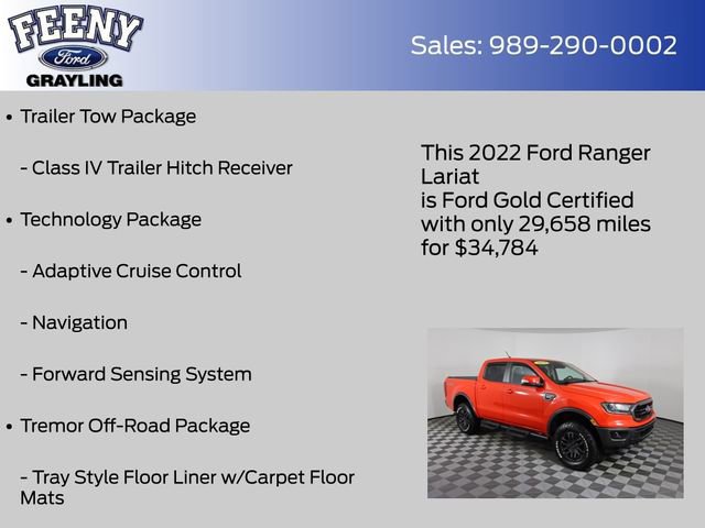 Certified 2022 Ford Ranger Lariat w/ Tremor Off-Road Package image 15