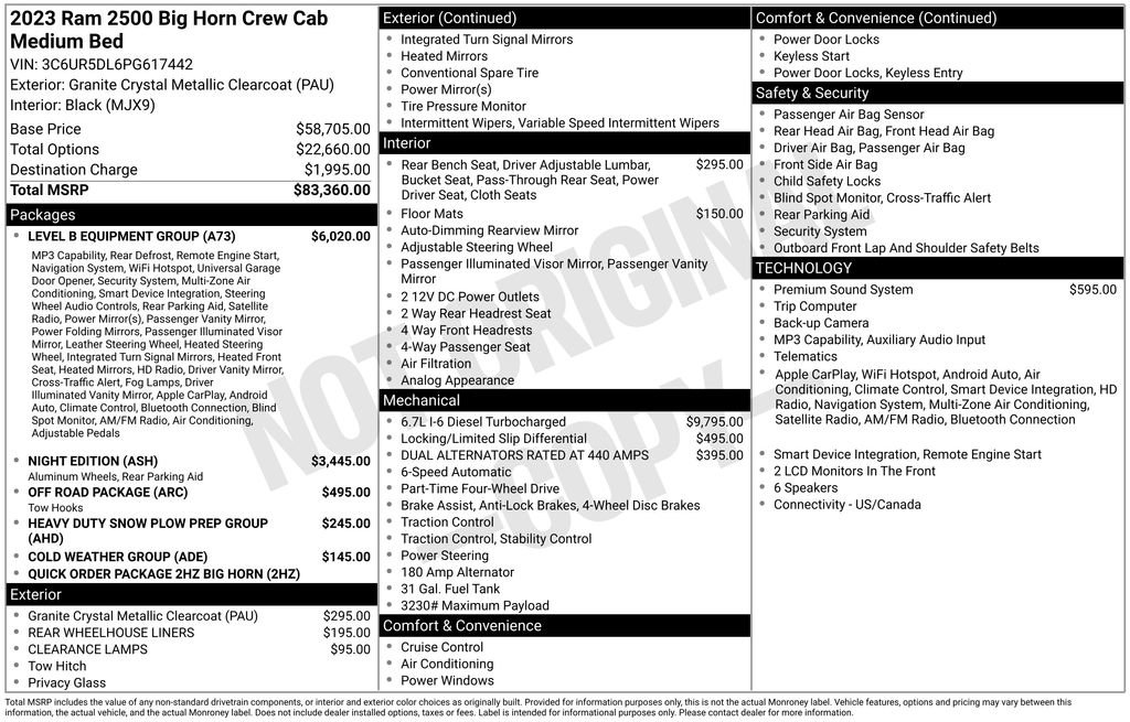 Used 2023 RAM 2500 Big Horn w/ Level B Equipment Group AWD/4WD image 2