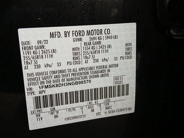 Certified 2022 Ford Explorer XLT image 20