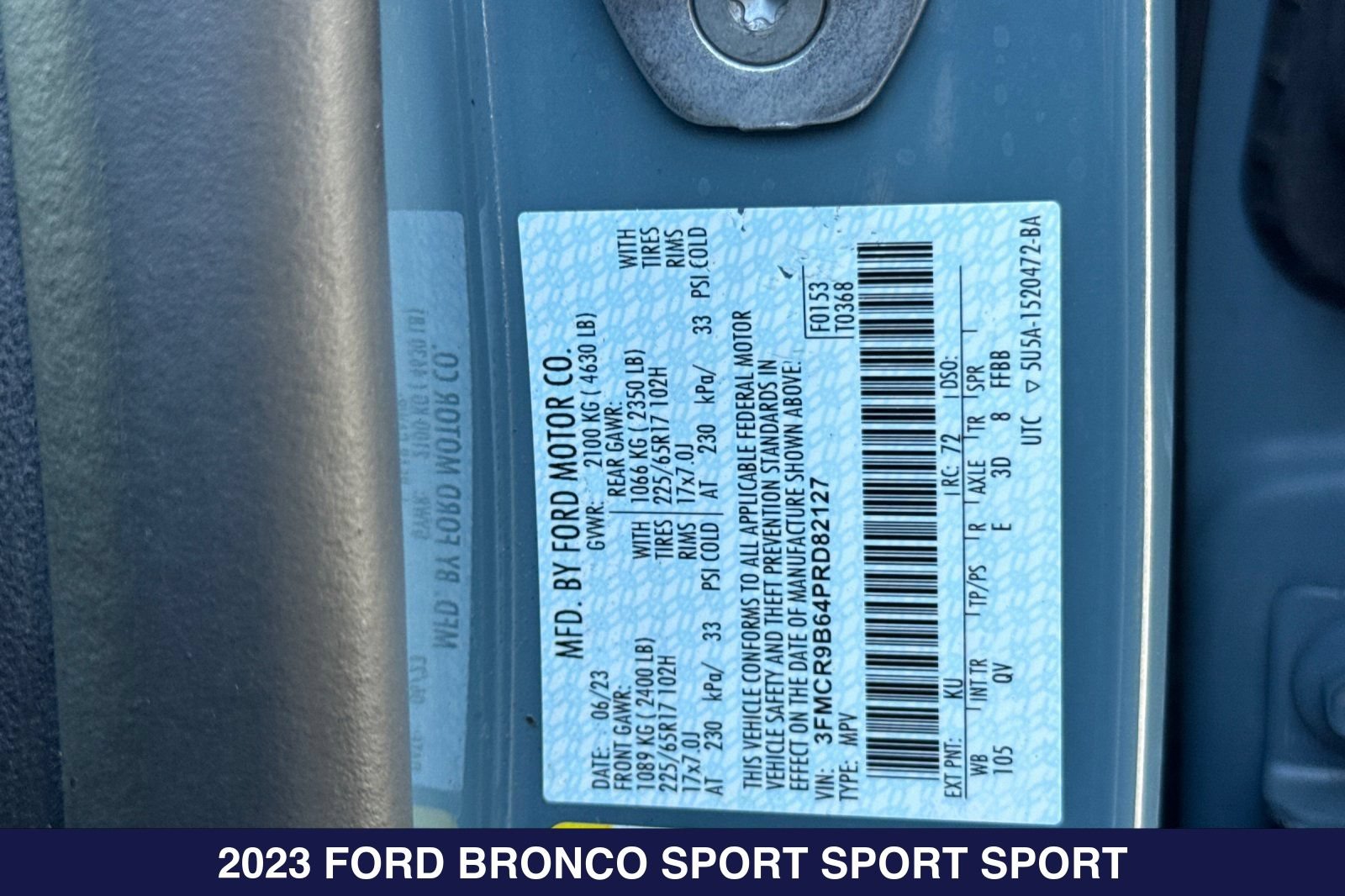 Certified 2023 Ford Bronco Sport Big Bend w/ Convenience Package AWD/4WD image 30