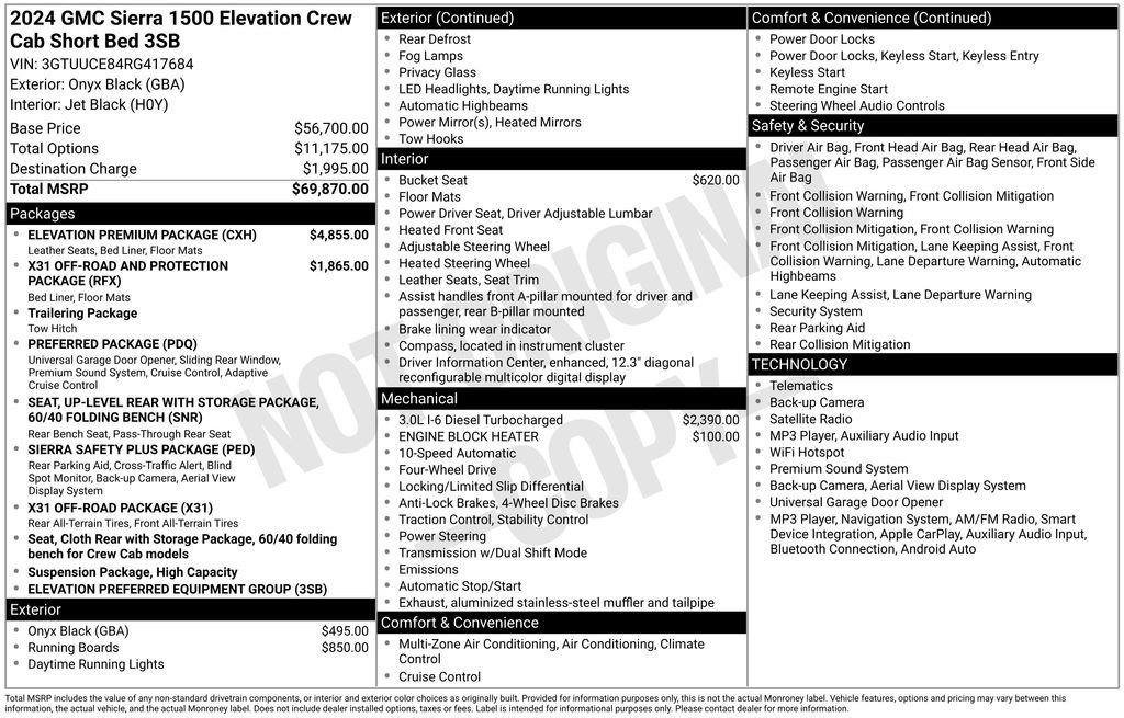 Used 2024 GMC Sierra 1500 Elevation w/ Elevation Premium Package AWD/4WD image 41