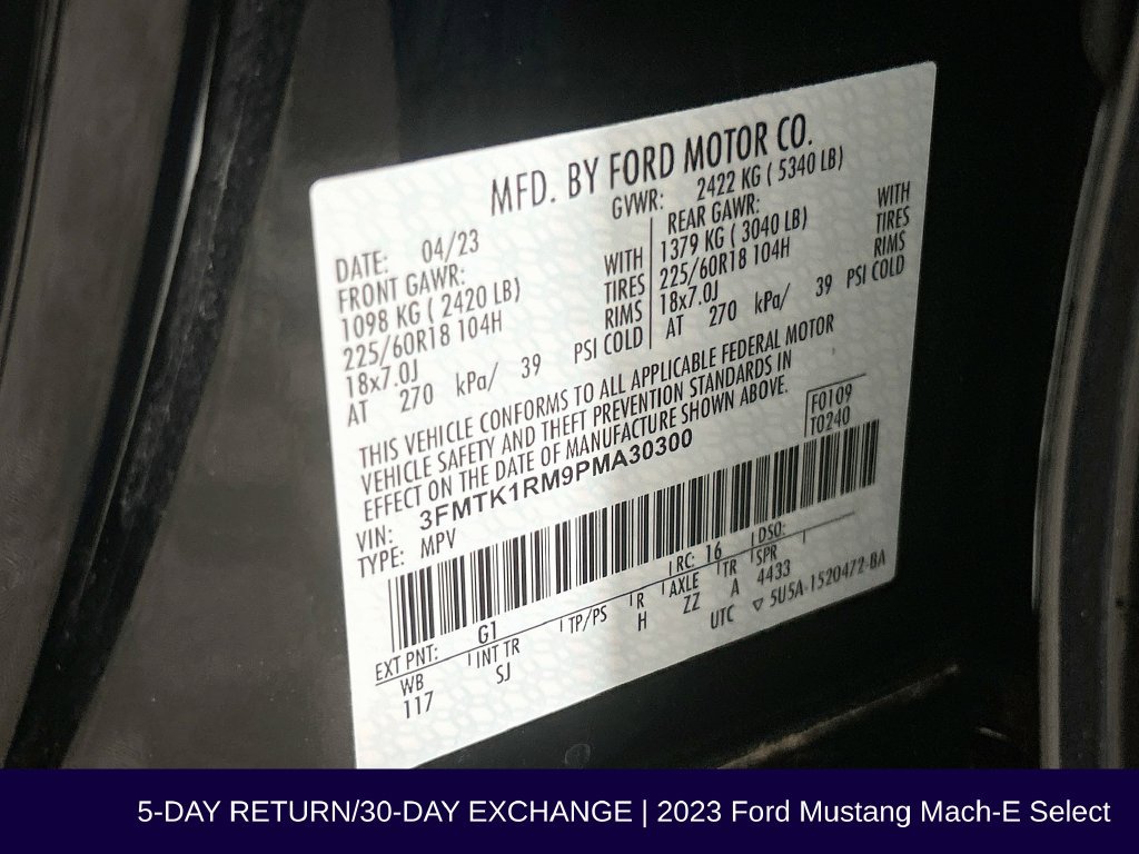 Certified 2023 Ford Mustang Mach-E Select RWD image 35