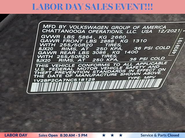 Used 2022 Volkswagen Atlas SEL AWD/4WD image 27