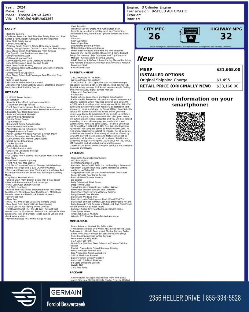 Certified 2024 Ford Escape Active image 28