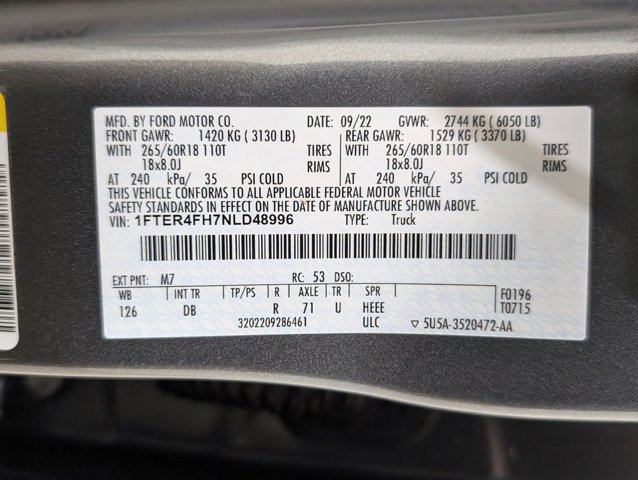 Certified 2022 Ford Ranger Lariat w/ Equipment Group 501A High image 9