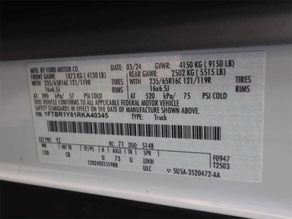 Certified 2024 Ford Transit 250 Base w/ Exterior Upgrade Package image 20