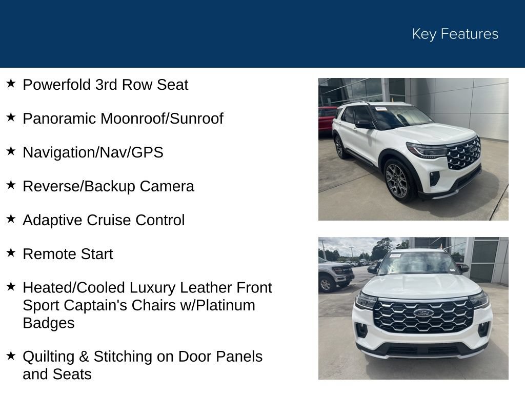 Certified 2025 Ford Explorer Platinum w/ Ultimate Package RWD image 37