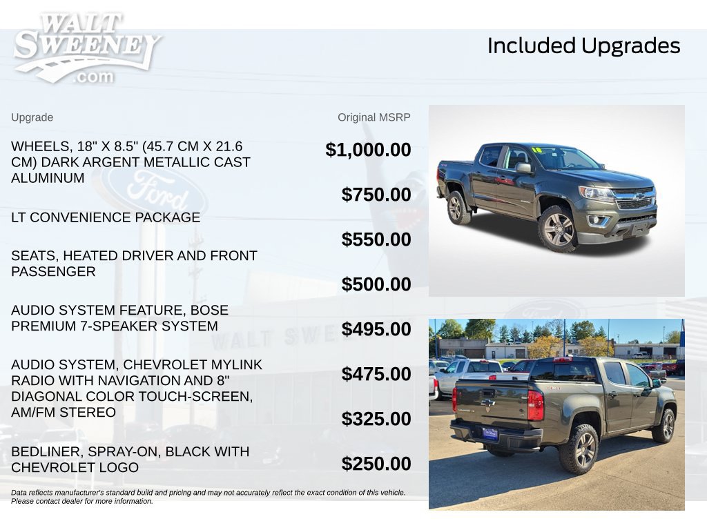 Used 2018 Chevrolet Colorado LT w/ LT Convenience Package AWD/4WD image 12