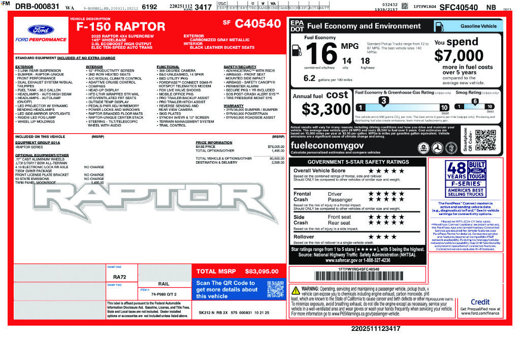Certified 2025 Ford F150 Raptor AWD/4WD image 34