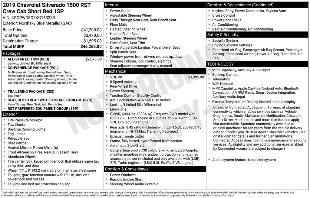 Used 2019 Chevrolet Silverado 1500 RST w/ All-Star Edition RWD image 5