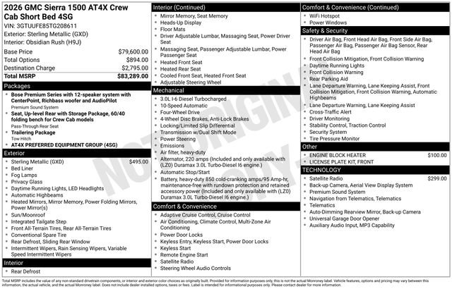 Used 2026 GMC Sierra 1500 AT4X AWD/4WD image 38