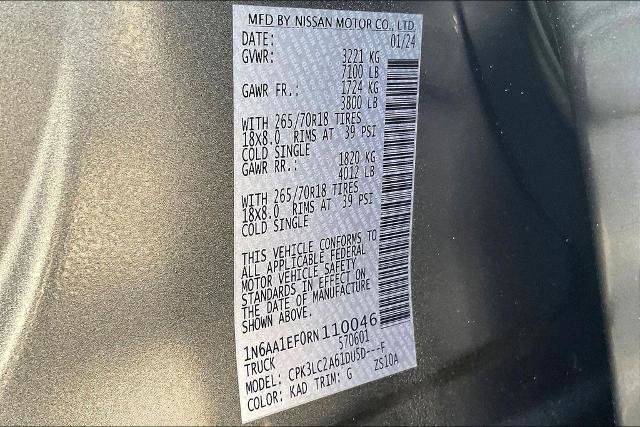 Used 2024 Nissan Titan SV w/ SV Convenience Package image 7