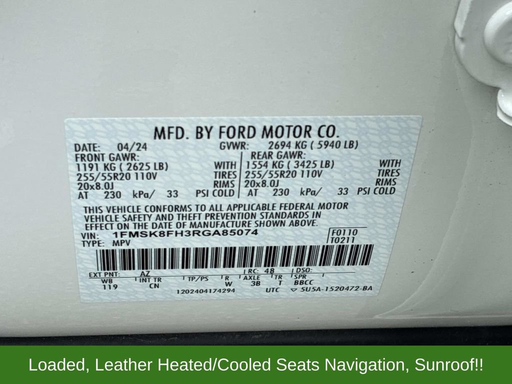 Certified 2024 Ford Explorer Limited w/ Equipment Group 301A AWD/4WD image 24
