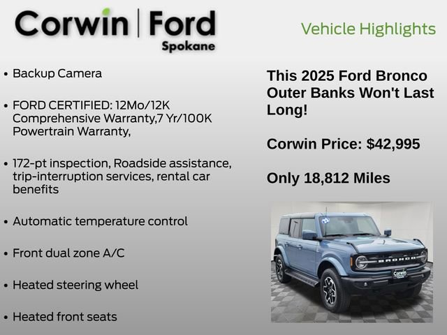 Certified 2025 Ford Bronco Outer Banks AWD/4WD image 7