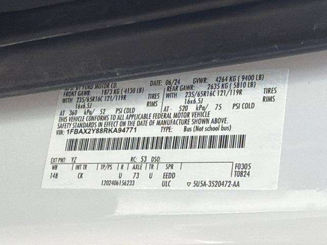 Certified 2024 Ford Transit 350 XL RWD image 34