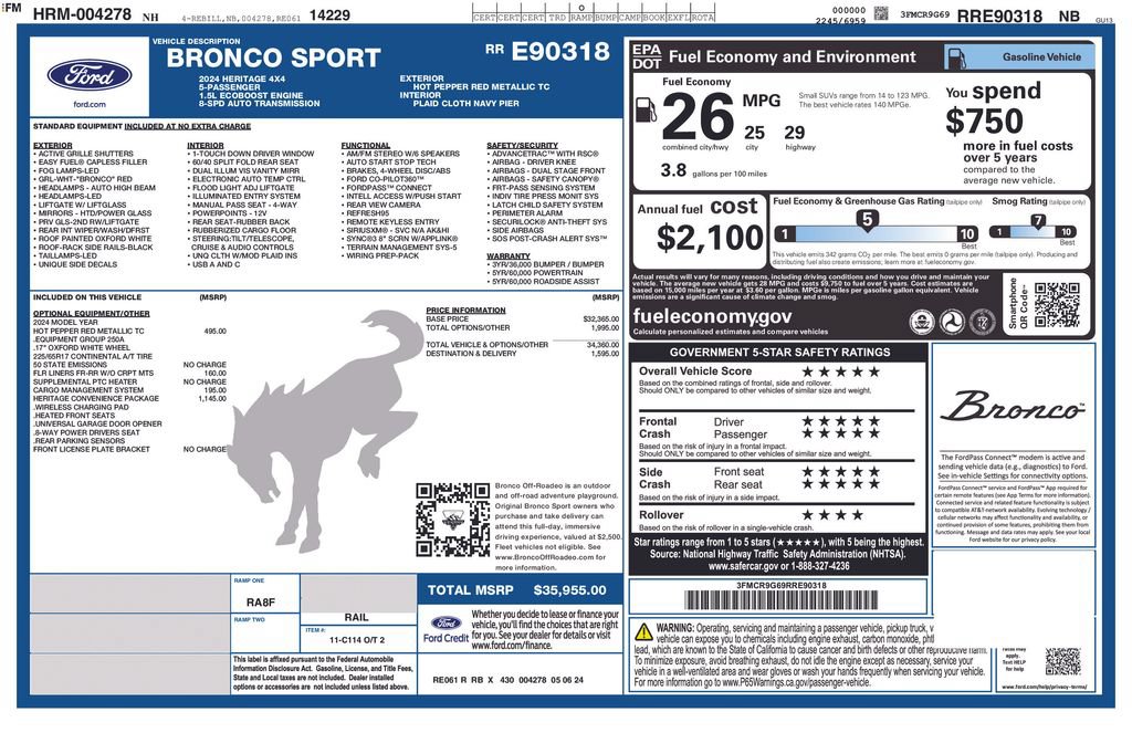 Certified 2024 Ford Bronco Sport Heritage w/ Heritage Convenience Package AWD/4WD image 3