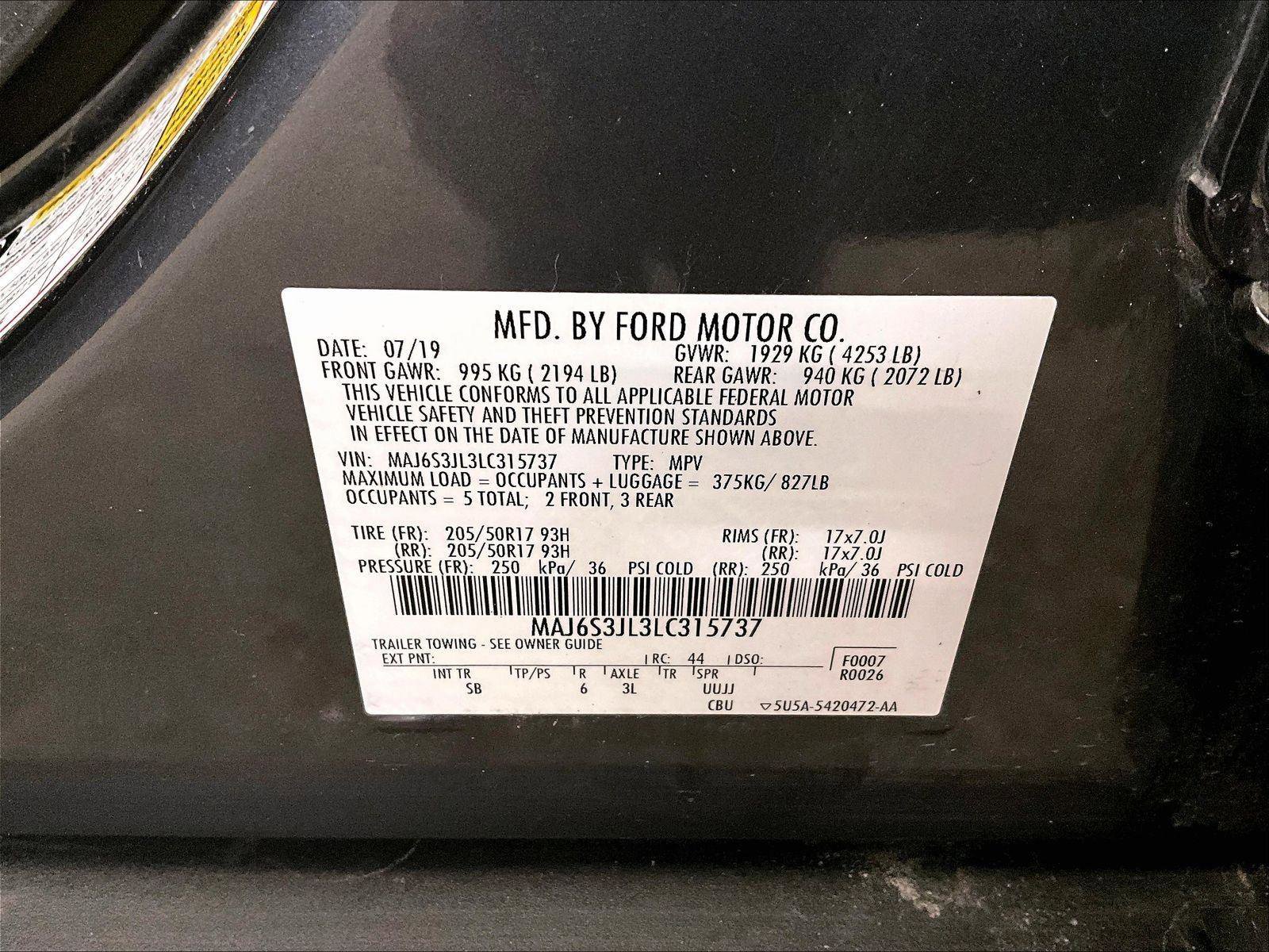 Certified 2020 Ford EcoSport SES AWD/4WD image 32