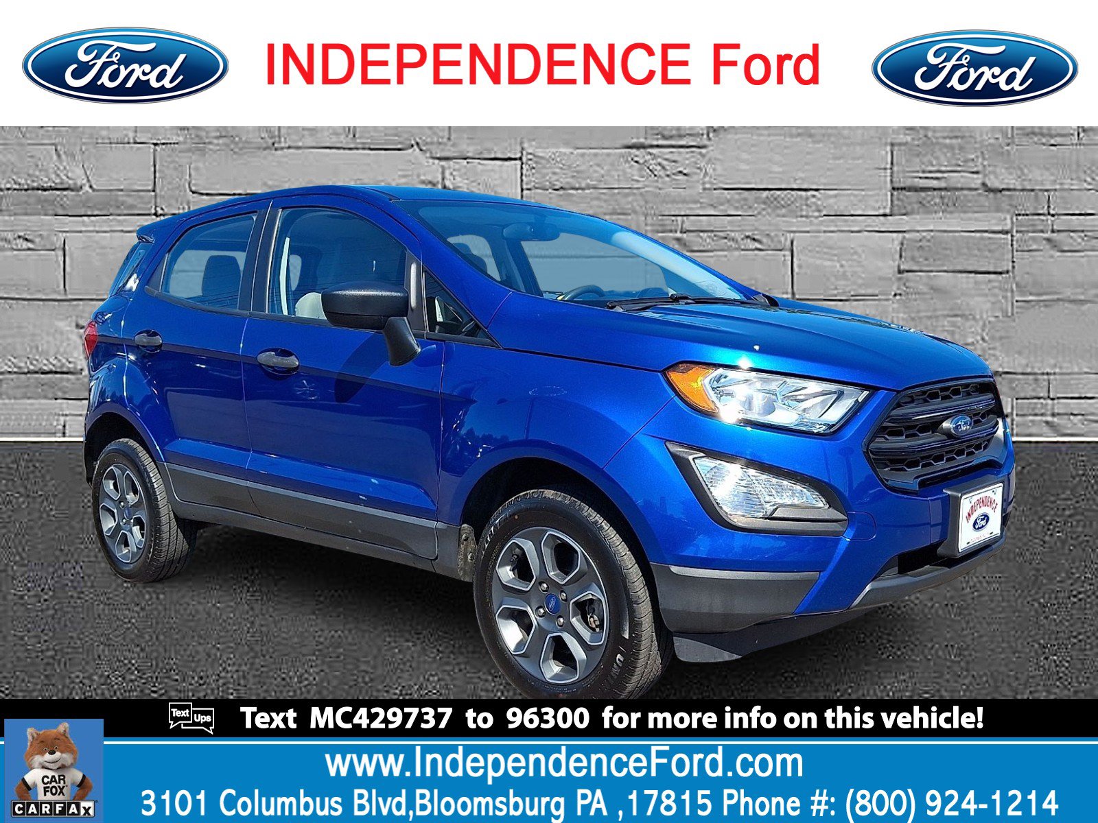 Certified 2021 Ford EcoSport S