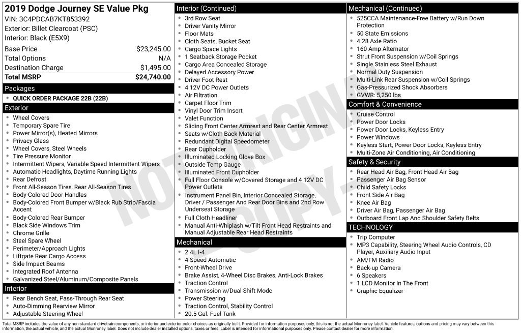 Used 2019 Dodge Journey SE FWD image 26
