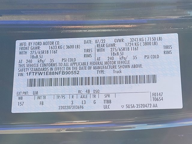 Certified 2022 Ford F150 XLT w/ Equipment Group 302A High image 18