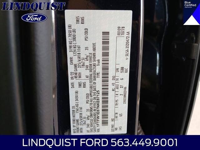 Certified 2022 Ford F150 XLT w/ Equipment Group 302A High AWD/4WD image 21