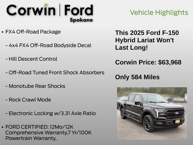 Certified 2025 Ford F150 Lariat w/ Equipment Group 502A High AWD/4WD image 13